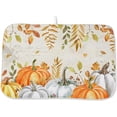thumbnail image 1 of Fall Dish Drying Mat 18x24 Inch Burnt Orange Pumpkin Leaves Drying Mat Autumn Harvest Thanksgiving Holiday Absorbent Dish Drying Pad Dish Rack Drainer Mats for Kitchen Dining Counter, 1 of 7