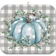 thumbnail image 1 of Fall Dish Drying Mat for Kitchen Counter,Buffalo Plaid Blue Pumpkin Pattern Microfiber Drying Mat,Washable Absorbent Kitchen Countertop Harvest Thanksgiving Dish Mat Drain Mat,16x18 Inch, 1 of 7