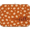 thumbnail image 1 of Fall Dish Drying Mat for Kitchen Counter,Orange Autumn Pumpkin Maple Leaf Pattern Microfiber Drying Mat,Washable Absorbent Countertop Harvest Thanksgiving Dish Mat Drain Mat,18x24 Inch, 1 of 7