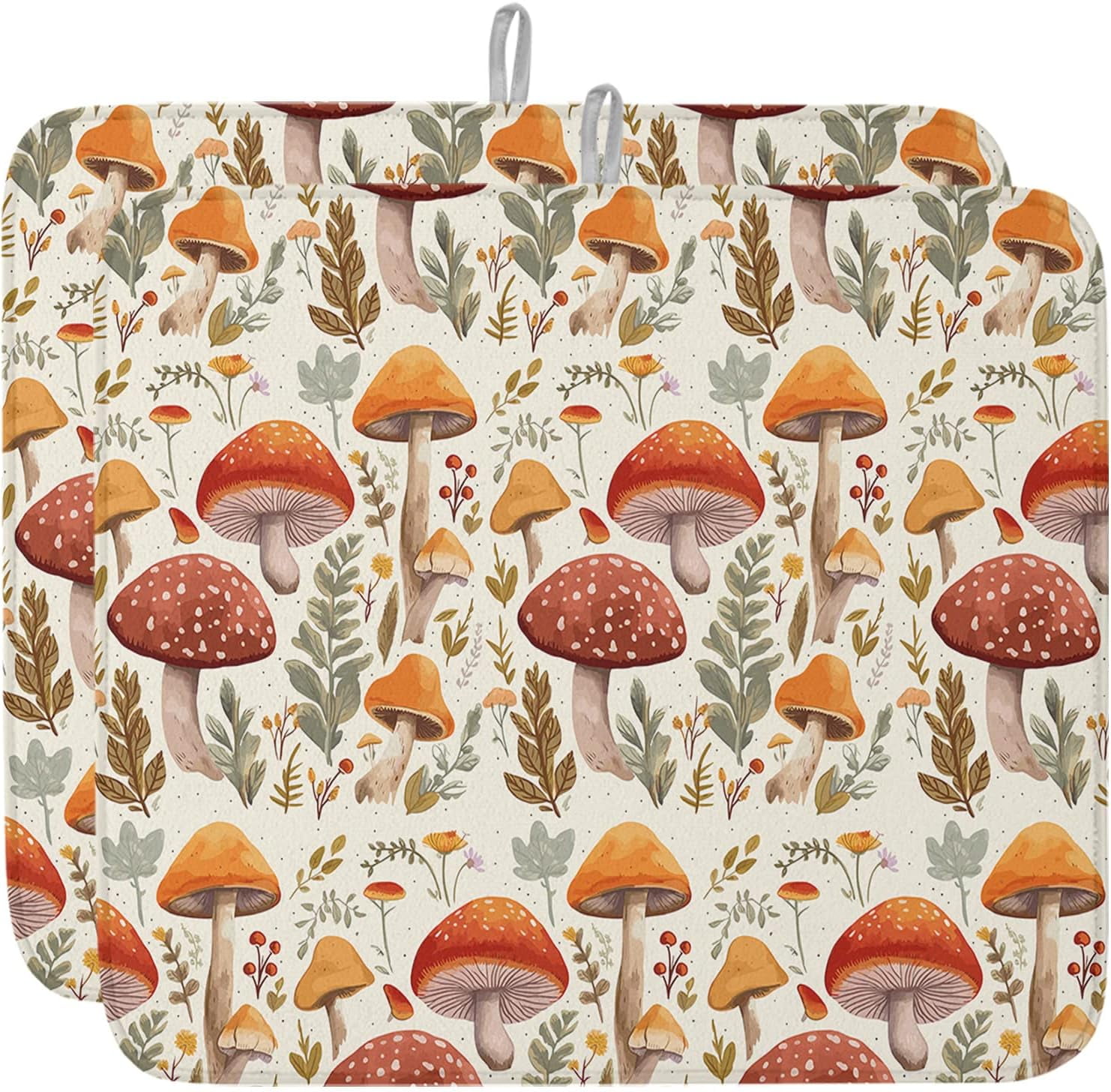 Fall Dish Drying Mat for Kitchen Counter Pumpkin Drying Pad Absorbent ...