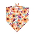 thumbnail image 1 of Fall Dog Bandana with Autumn Floral Print, 1 Pack, Orange and Yellow Sunflower Design, for Small Dogs and Cats, Pet Accessories, 1 of 7
