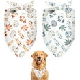 thumbnail image 1 of Fall Dog Bandanas 2 Pack,Thanksgiving White Blue Pumpkin Maple Leaves Reversible Adjustable Triangle Pet Scarves for Boy and Girl,Autumn Decor Dog Bandana for Small Medium Large Dogs(Large), 1 of 5