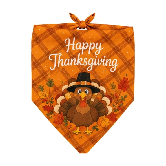 Fall Dog Bandanas, Thanksgiving Pet Bibs, 16''x24'' Pumpkin Maple Leaves Triangle Scarf, Washable Pet Kerchief Costume Accessories Grooming Supplies