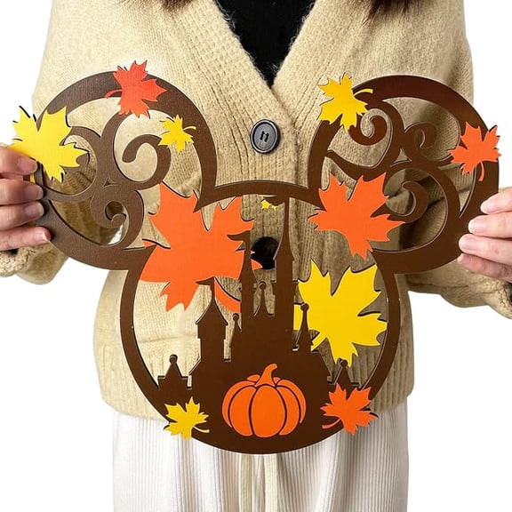 Fall Door Decor Fall Pumpkin Door Sign Mouse Shaped,Halloween Mouse Sign