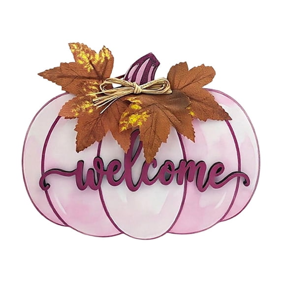 Fall Door Decor Pumpkin Door Hanger, Wooden Fall Welcome Sign for Home | Wooden Pumpkin Fall Door Hanger for Front Door Porch Wall and Home Decor
