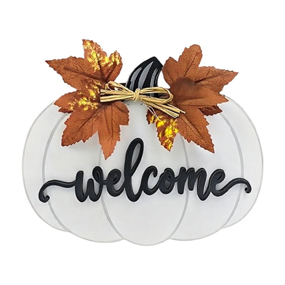 Fall Door Decor Pumpkin Door Hanger, Wooden Fall Welcome Sign for Home | Wooden Pumpkin Fall Door Hanger for Front Door Porch Wall and Home Decor