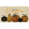 thumbnail image 1 of Fall Door Mat 17x29 Inch Thanksgiving Hello Pumpkin Doormat Decorative Outdoor Autumn Decoration Indoor Outdoor Entrance Floor mat, Non Slip Welcome Party Decor, F-J-M-D-S018-05, 1 of 5