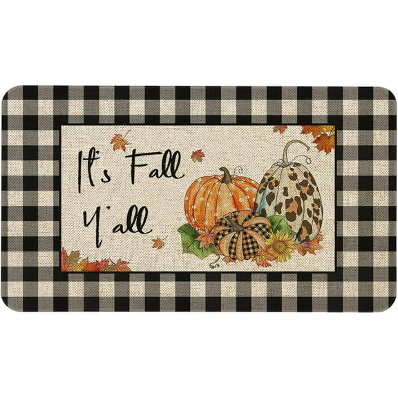 Fall Door Mat 30 X 17 Inch It''s Fall Y''all Doormat Indoor Outdoor Entrance Floor Mat Non Slip Autumn Thanksiving Decor Rubber Welcome Mats
