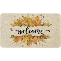 Fall Door Mat 30 X 17 Inch Fall Maple Leafs Pumpkin Doormat Indoor Outdoor Entrance Floor Mat Non Slip Autumn Thanksiving Decor Rubber Welcome Mats