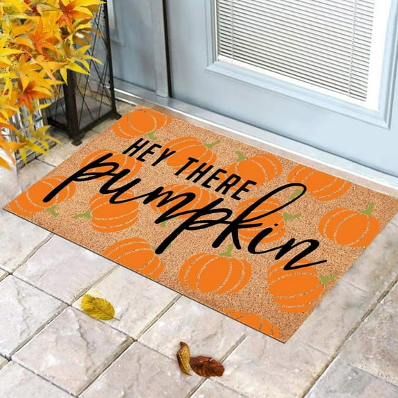 Fall Door Mat, Hey There Pumpkin Doormat, Autumn Decorative Entrance Door Rugs, Thanksgiving & Fall Front Door Mat, Non Slip Halloween Welcome Mat, Farmhouse Floor Mats Fall Outdoor Decor 24*16IN,B