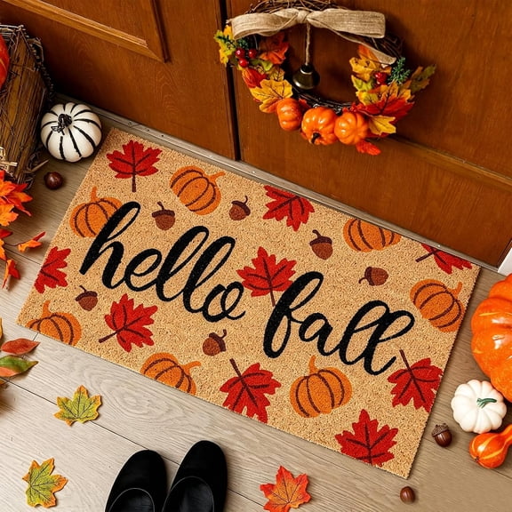 Fall Door Mat, Non Slip Front Welcome Mat Outdoor Indoor 16"x24"