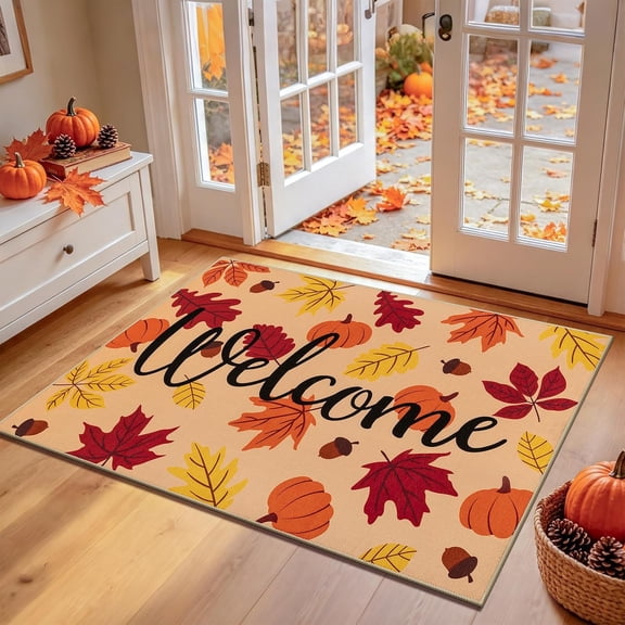 Fall Door Mat, Non Slip Front Welcome Mat Outdoor Indoor 20"x30"