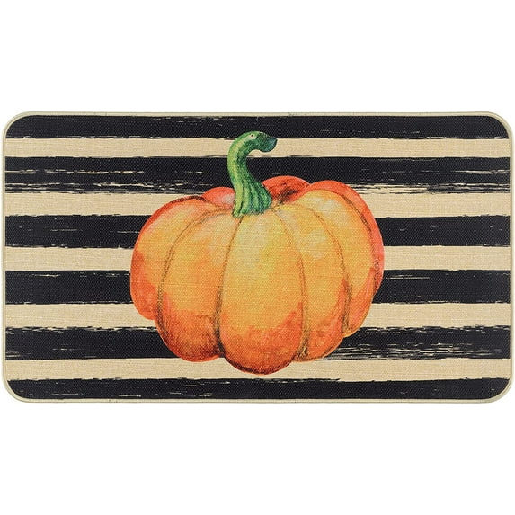 Fall Door Mat Outdoor Indoor Welcome Mats for Front Door Home Entrance Porch Fall Outdoor Decorations Fall Door Decor Pumpkin Decor Thanksgiving Switch Mat, Non Slip 17x30 Inch, Pumpkin