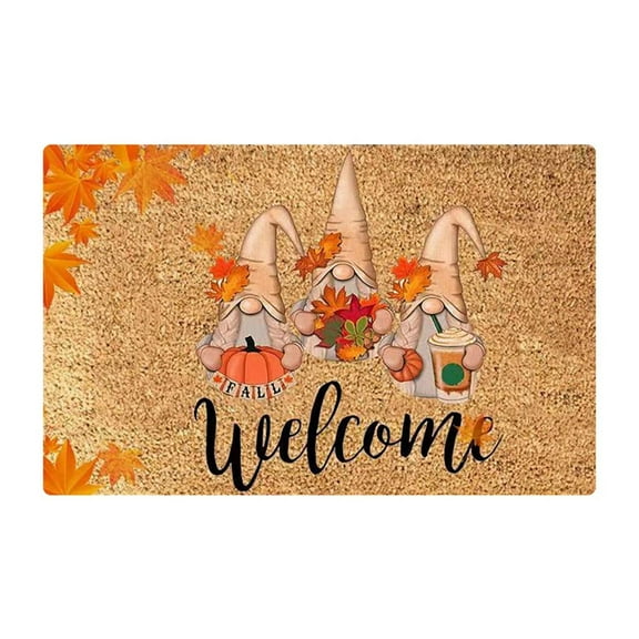 Fall Door Mat Pumpkin Gnome Fall Welcome Mats for Front Door Fall Decor for Home Outside Indoor Porch Fall Harvest Thanksgiving 16x24 inch