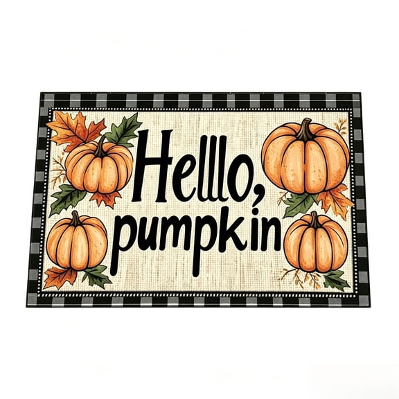 Fall Door Welcome Mat Hello Fall Gnome Rug Autumn Non Slip Farmhouse Welcome Mats Outdoor Indoor Pumpkin Maple Leaf Thanksgiving Doormat for Home Kitchen (16x24 Inch, G)