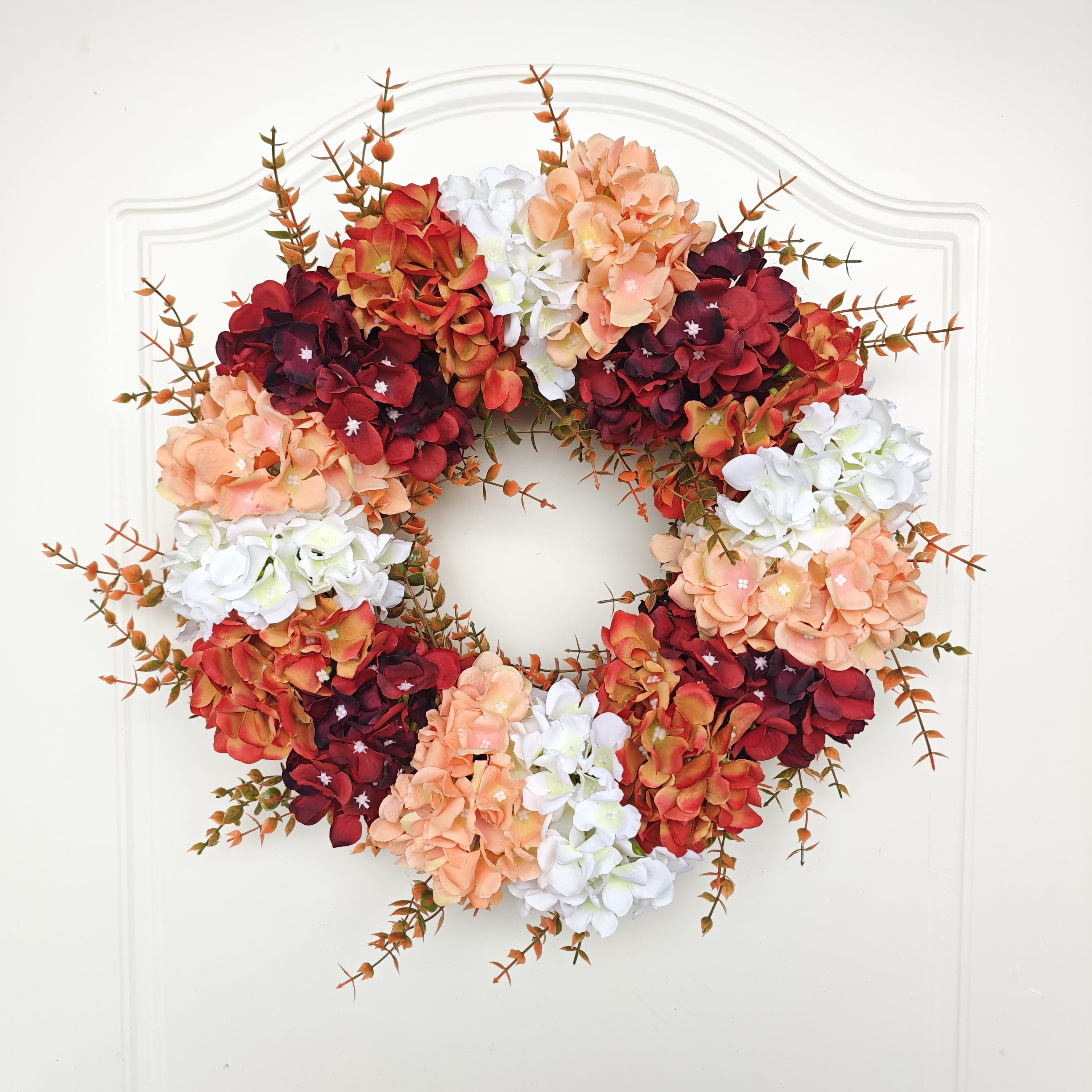 Fall Door Wreath Hydrangea Artificial Flower Basket Wreaths for Front