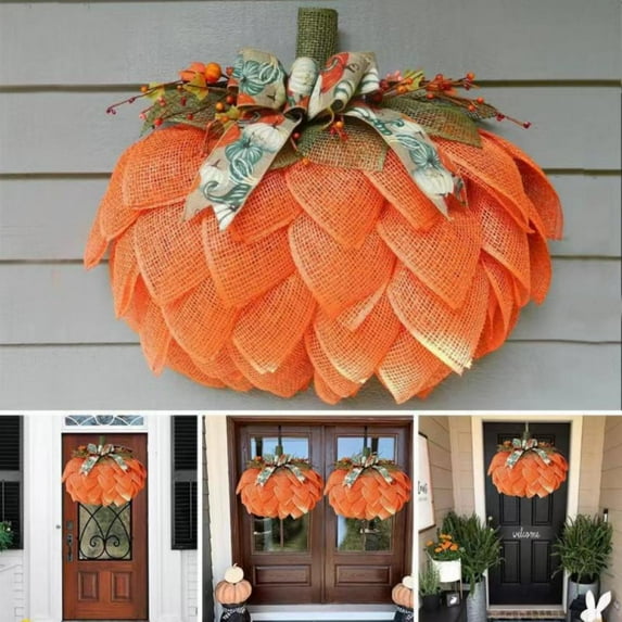 Fall Door Wreath, Thanksgiving Harvest Door Wreath for Front Door, Artificial Wreath for Fall Autumn Harvest Thanksgiving Decorations