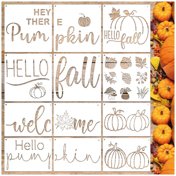 Fall Doormat Stencils Set 12pcs Reusable Autumn Design Templates for ...