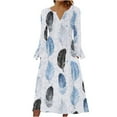 WoY2K Fall Dresses For Women 2024 Women's Fashion Printed Casual Long