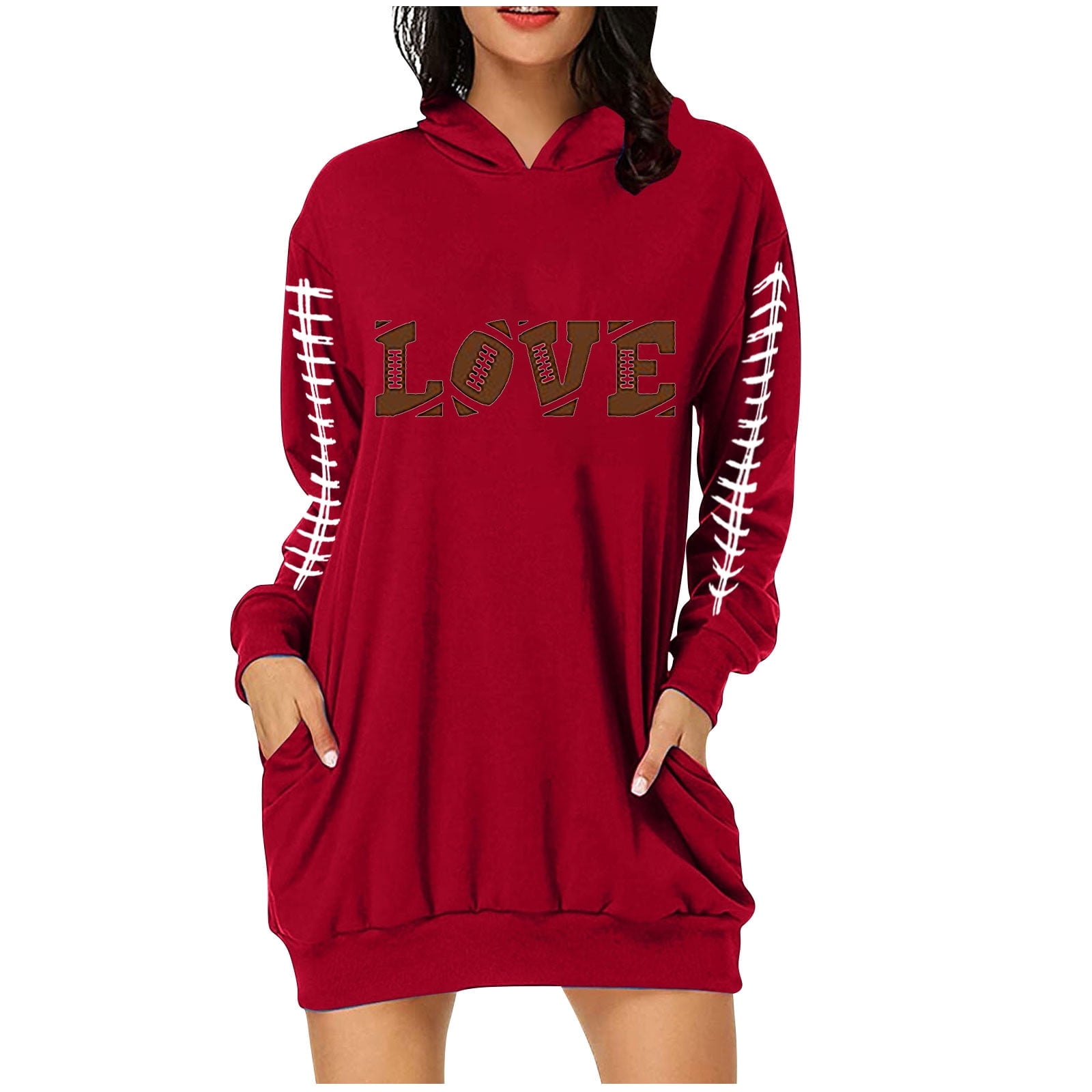 WoY2K Fall Dresses For Women 2024 Women Fashion Leisure Printing Pocket