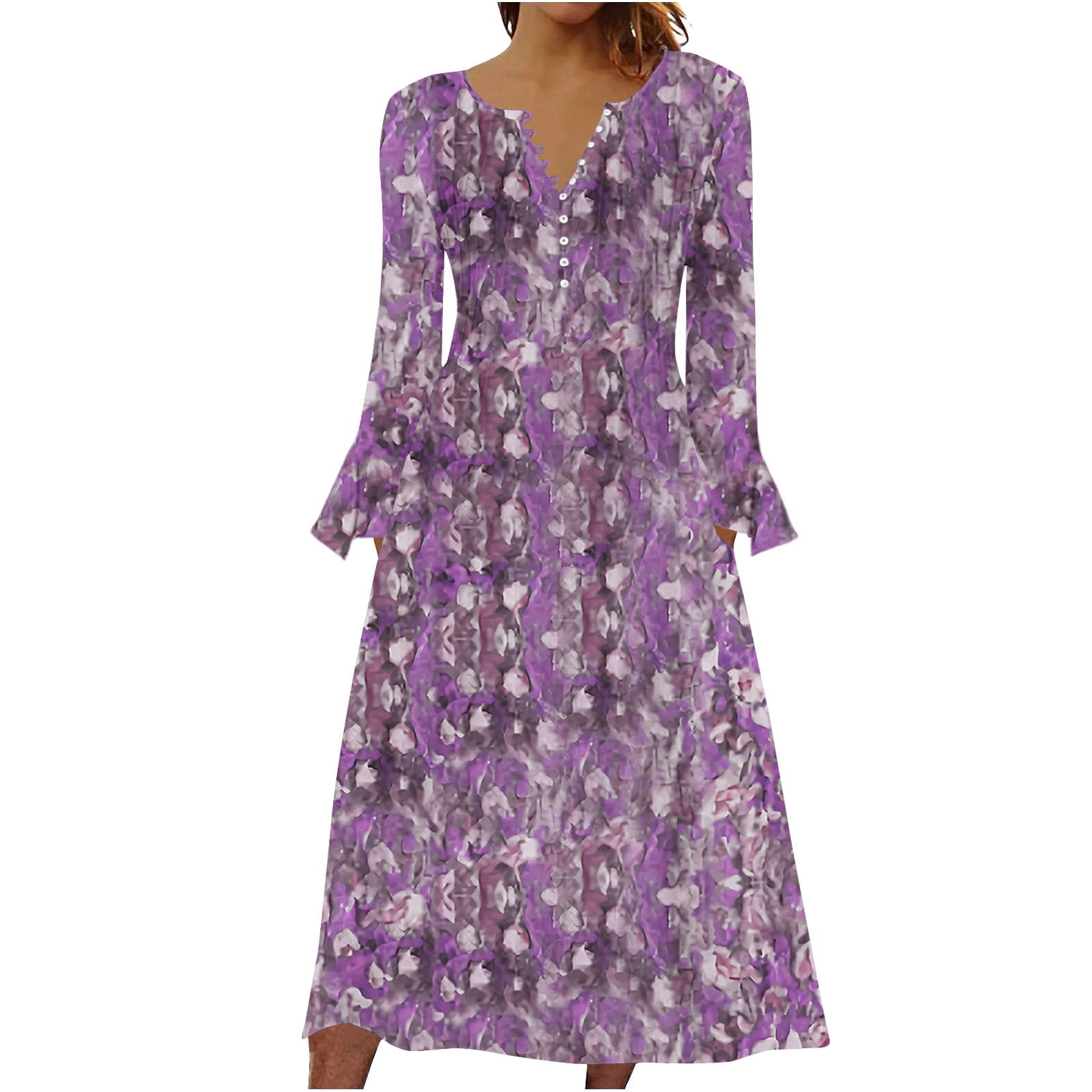 WoY2K Fall Dresses For Women 2024 Women's Fashion Printed Casual Long