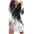 thumbnail image 1 of Fall Dresses for Women 2023 Fashion Floral Nocth O-Neck Long Sleeve Tunic Tshirt Dress for Women Swing Sun Dress Beach Swimsuit Cover Ups, Womens Midi Dresses, 1 of 4