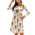 thumbnail image 1 of Fall Dresses for Women 2024, Cute Duck Womens Fall Dresses Long Sleeve Casual Tie Waist Clothes, Womens Fall Fashion 2024 Midi  Dresses Outfits with Pocket, 1 of 6