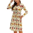 thumbnail image 1 of Fall Dresses for Women 2024, Thanksgiving Turkeys Womens Fall Dresses Long Sleeve Casual Tie Waist Clothes, Womens Fall Fashion 2024 Midi  Dresses Outfits with Pocket, 1 of 6