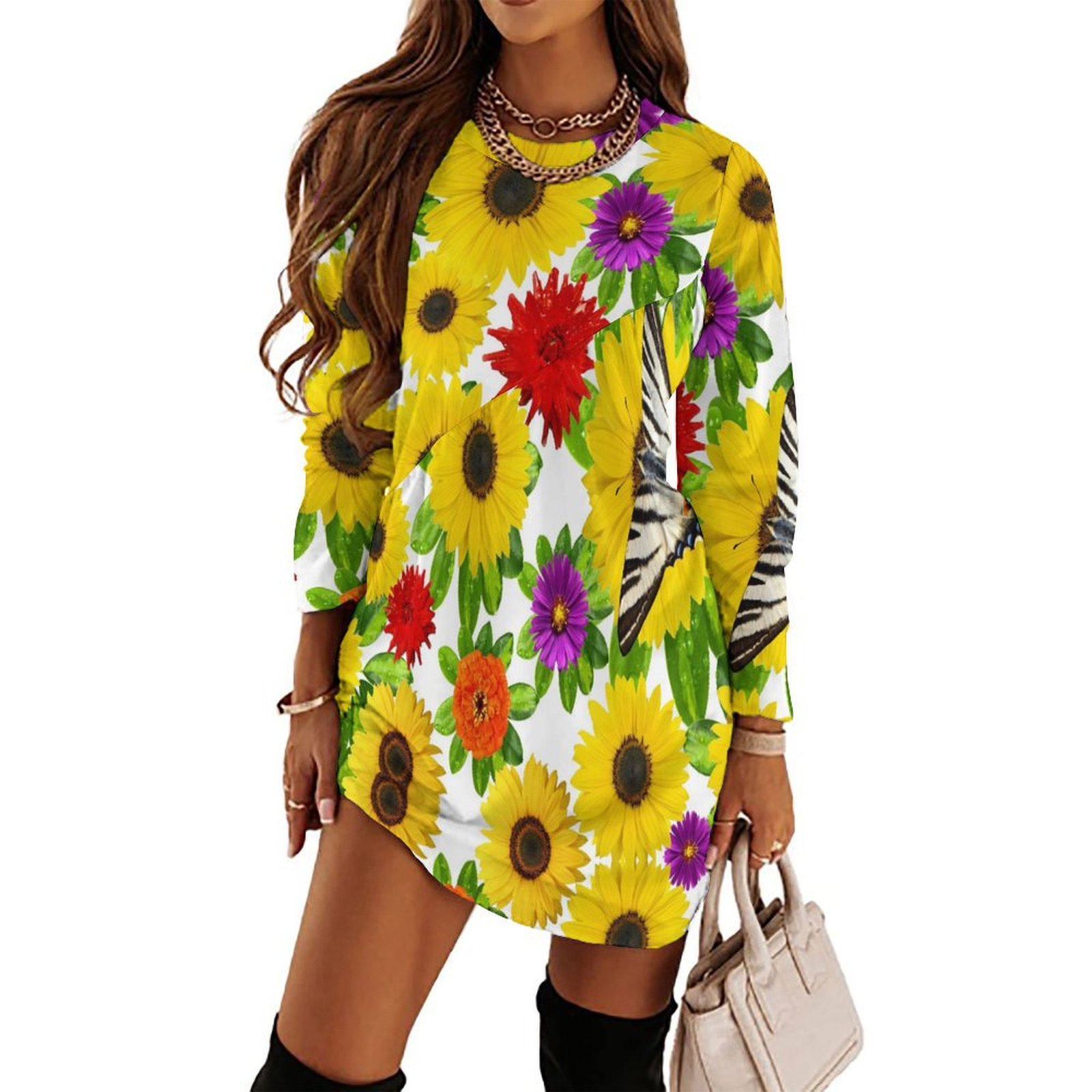 Fall Dresses for Women 2024, Tiger Swallowtail On Flowers Womens Fall ...