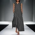 thumbnail image 1 of Fall Dresses for Women Casual Polka Dot Summer Boho Dress Sleeveless Tank V-Neck Flowy Maxi Sundresses for Beach Vacation, 1 of 5