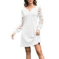 thumbnail image 1 of Fall Dresses for Women Lace Long Sleeve Elegant Slim Formal Party Dress White S, 1 of 8