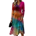 thumbnail image 1 of Fall Dresses for Women Wrap a Line Maxi Dress High Waist A-Line Swing Sundress, 1 of 5