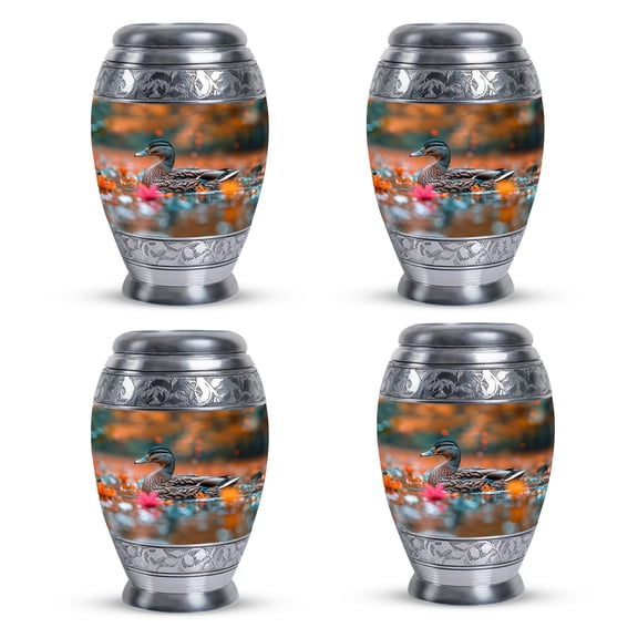 Fall Duck Cremation Keepsake Urns For Ashes - Keepsake Urn For Human Ashes - Small Urn For Ashes Keepsake - Keepsake Urns For Human Ashes (Size-3inch,4pcs)