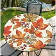 thumbnail image 1 of Fall Elastic Round Tablecloth, Thanksgiving Fitted Tablecloths for Round Table Waterproof for 46"-50" Table, 52Inch Tablecover, Autumn, 1 of 4