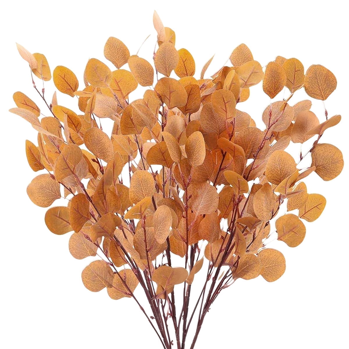 Fall Eucalyptus Leaves 33.8inch Artificial Eucalyptus Leaves Stems Fake Fall Flowers Decor for Christmas Home Autumn Thanksgiving Decoration 6pcs