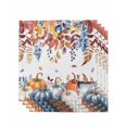 thumbnail image 1 of Fall Eucalyptus Pumpkins Cloth Napkins Set of 4 Reusable Dinner Napkins, Thanksgiving Blue Autumn Leaves Cocktail Napkin Washable Table Napkins for Wedding/Holiday Party/Baby Shower 20"x20", 1 of 7