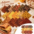 thumbnail image 1 of Fall Fabric Squares Autumn Precut Cotton Bundles with Pumpkin Maple Leaf Prints for Quilting DIY Sewing Crafts Thanksgiving Party Decor & Scrapbook Projects,A-42PCS, 1 of 4