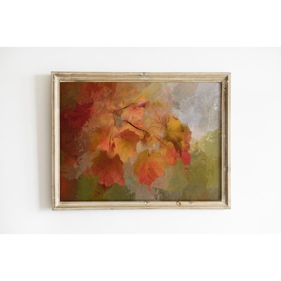 Fall Fall Art, Orange Autumn Leaves Artwork, Colorful Botanical Posters Rustic Fall Bathroom Wall Art UNFRAMED Poster, 8x12