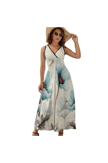 knee length dresses for ladies Jaelyn Teal Floral - DM exclusive - Maternity Friendly main image 1
