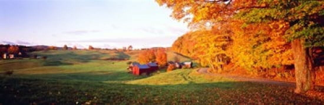 Fall Farm VT USA Canvas Art - Panoramic Images (18 x 6)