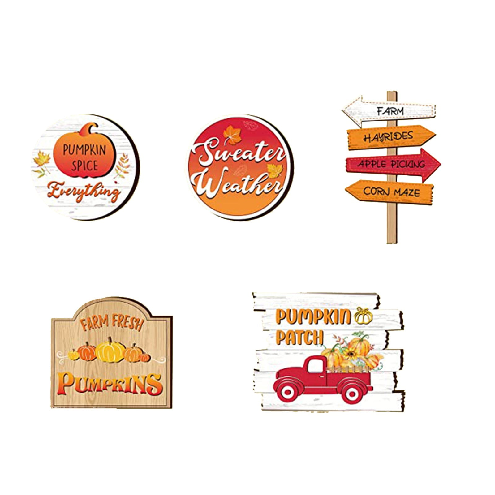 Fall Farmhouse Tiered Tray Decor Set Include Rustic Pumpkin Wood Sign