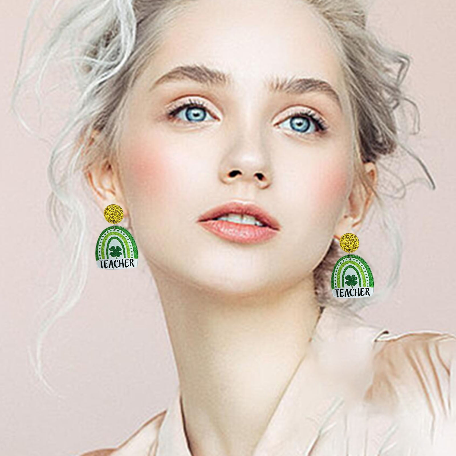 Fall Fashion 2024 St. Day Irish Festival Earrings Sparkling Rainbow