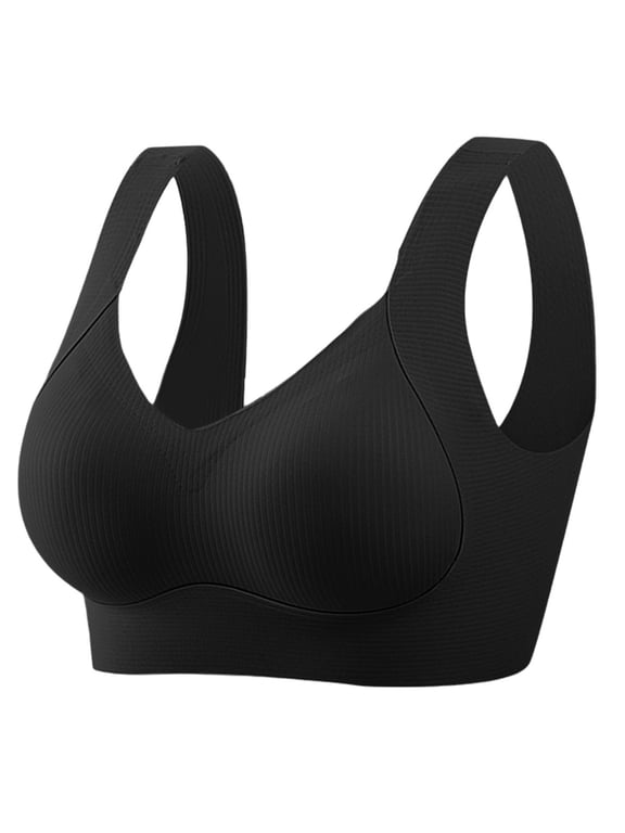 Sawvnm Plus Size Bra for Women Fashion Push Up Wireless Sports Bra Underwear Everyday Daily Underwear Breathable No Rims Women Underwear