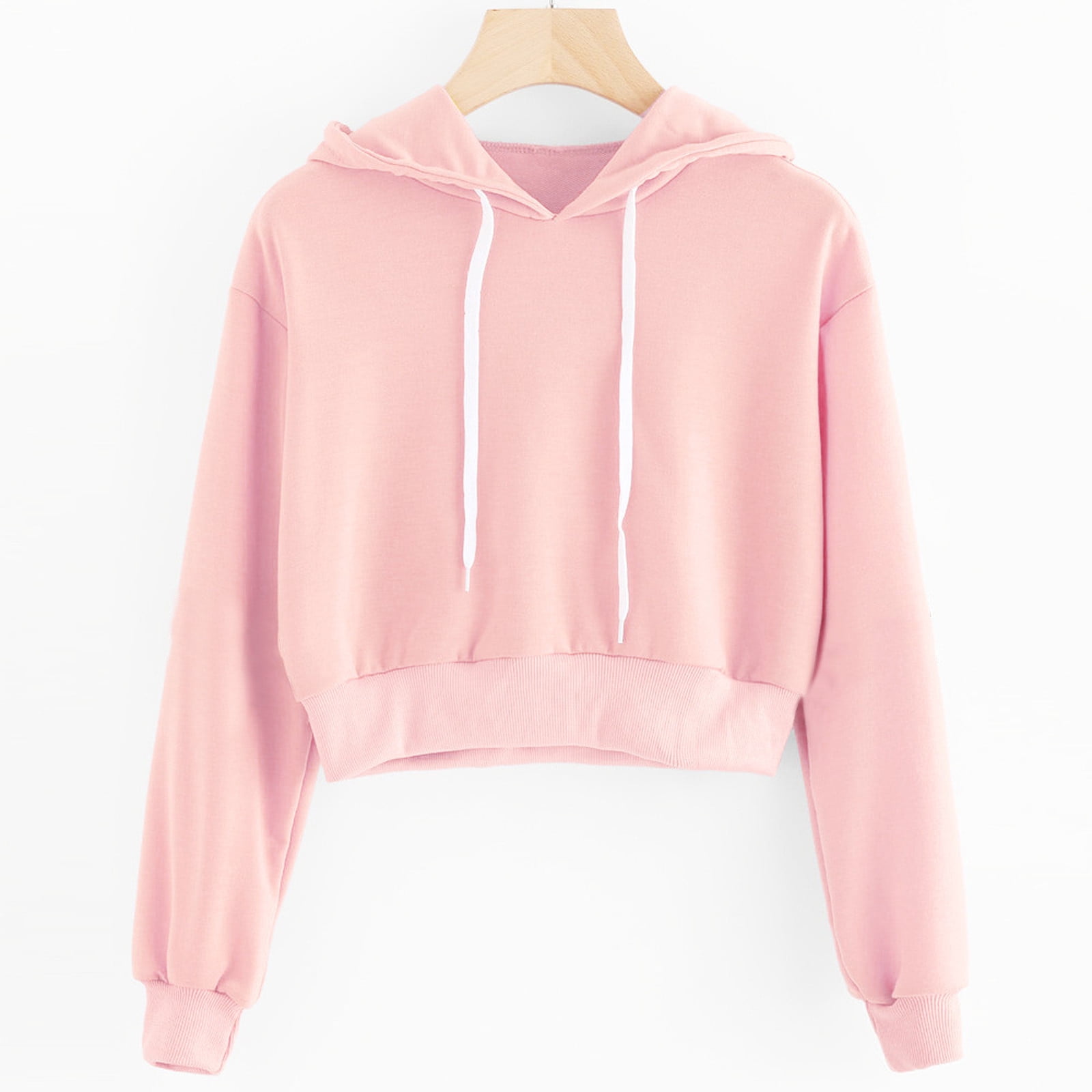 Crop top hoodie with drawstring sale