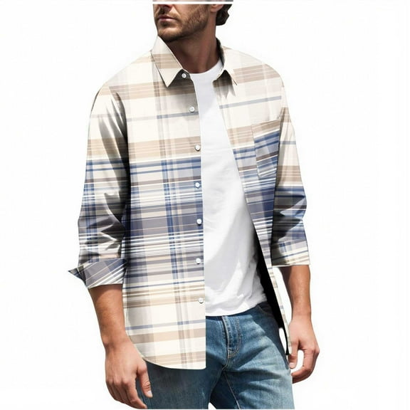 Fall Fashion Plaid Shirts for Boys Casual Button Down Lapel Collar Shackets Trendy Comfy Chino Long Sleeve Blouses Tops