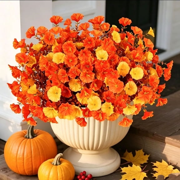 Fall Faux Bloom Bundle, Tall Faux Bouquet with Plastic Material, 13.78 In Height, Holiday Ornament, Ideal for Entryway, Shelf Display