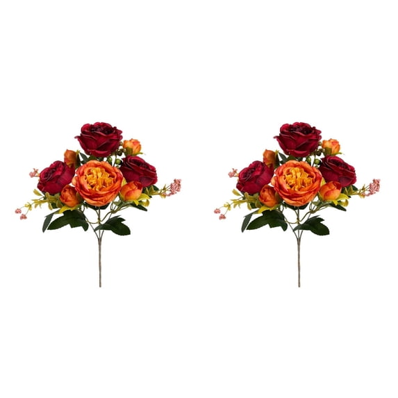 Orange Yellow Roses Graphics Fall Faux Bouquet,Interwoven With Wine Red And Orange Yellow Roses ...