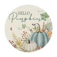 thumbnail image 1 of Fall Faux Linen Round Placemats, 14'' Single Sided Pumpkin Pattern Dining Table Mat, Thanksgiving Home Table Decoration, 1 of 6