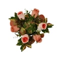 thumbnail image 1 of Fall Faux Maple Leaf Rose Candle Ring Wreath 4 Pack 4 Inch Artificial Autumn Floral Candle Holder Decor for Thanksgiving Harvest Dining Table Centerpiece Home Decoration, 1 of 9