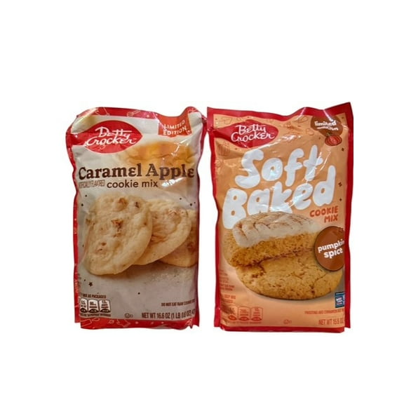 Fall Favorites Betty Crocker Limited Edition Caramel Apple Cookie Mix and Pumpkin Spice , 16.6 oz